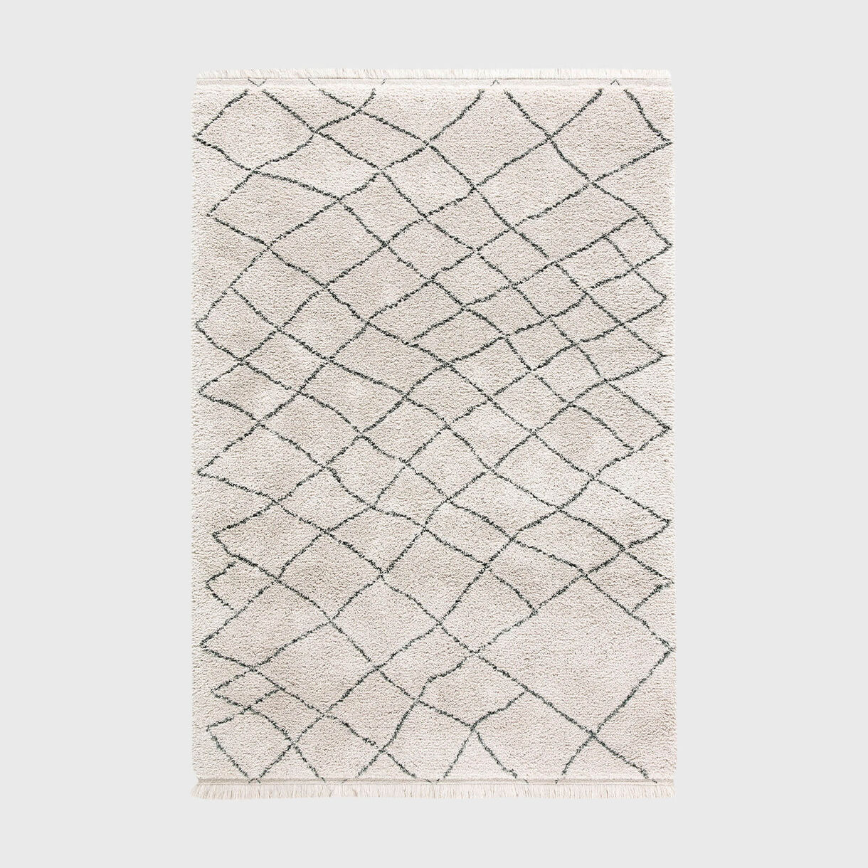 Pasha Berber Rug, Cream Gunmetal